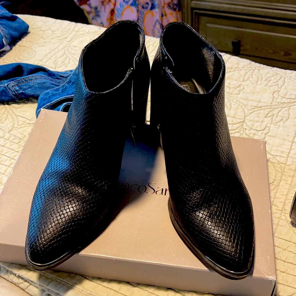 Franco Sarto black leather bootie